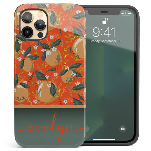 Christmas Oranges Custom Name iPhone Case